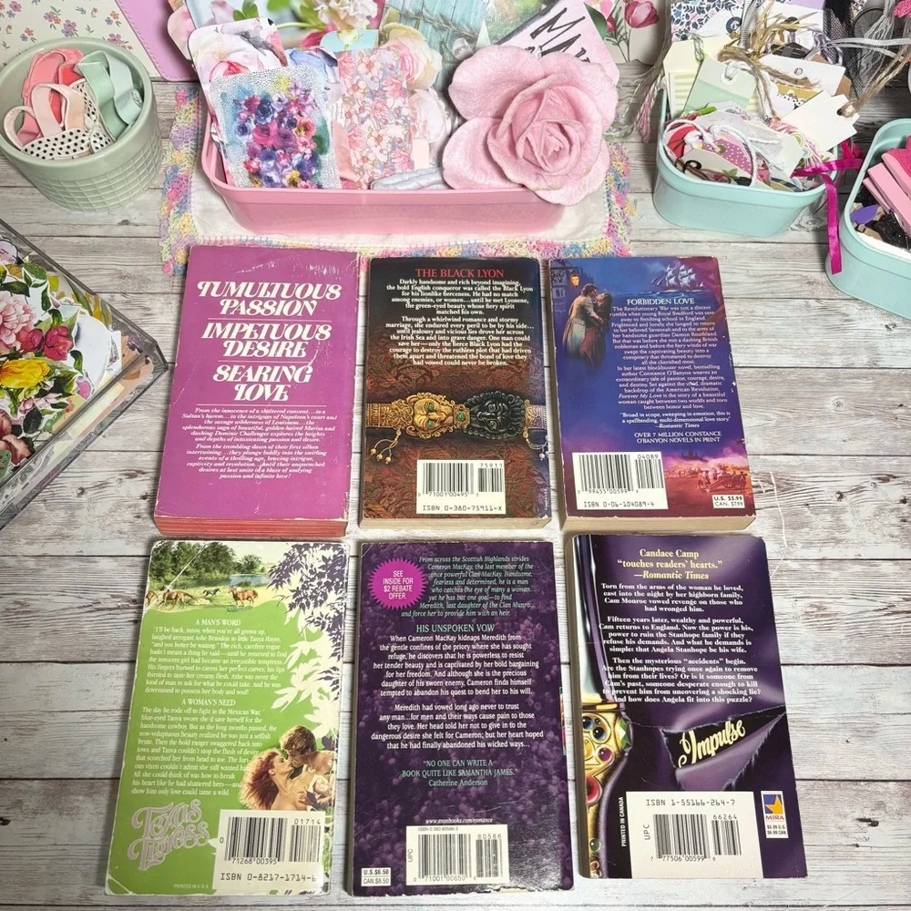 Lot Of 10 Historical Romance Novels Paperback Books Vintage Deveraux Rogers HR